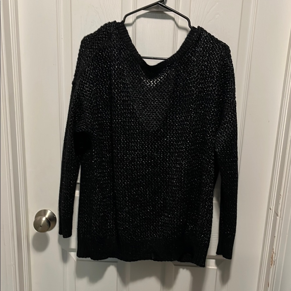 Jenifer Lopez open knit Elegant Black Sweater